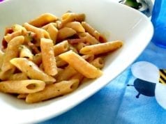 Pasta con crema di zucchine e speck Bimby