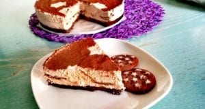Cheesecake Pan di stelle variegato, senza colla di pesce e cottura