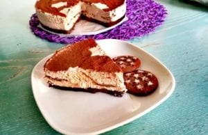 Cheesecake Pan di stelle variegato, senza colla di pesce e cottura