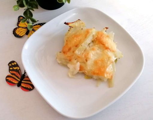 Finocchi al formaggio, con cottura al forno